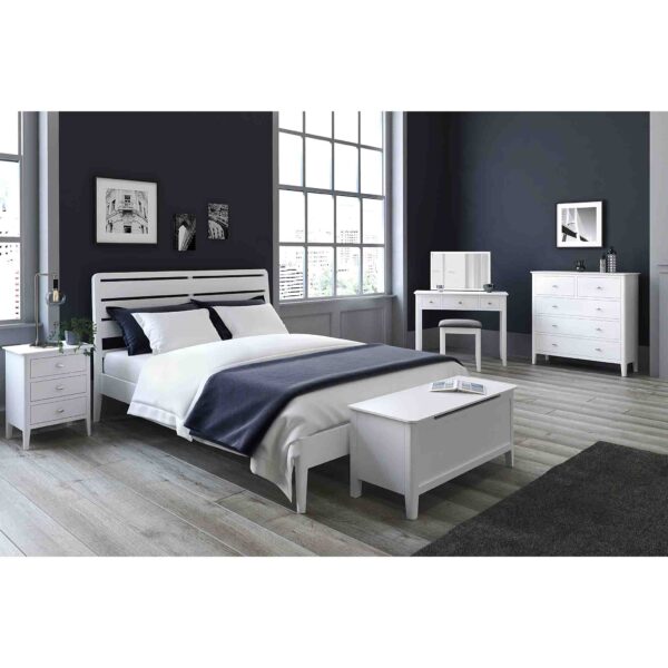 Ocazia Chester White Blanket Box – Ottoman Storage Bench for Bedroom or Hallway - Image 2