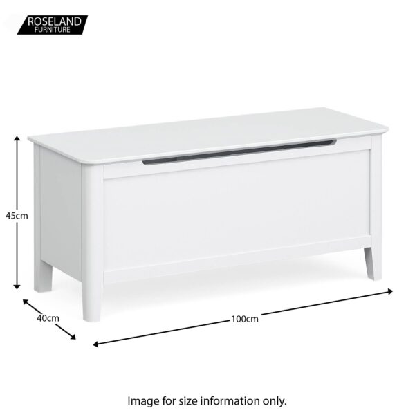 Ocazia Chester White Blanket Box – Ottoman Storage Bench for Bedroom or Hallway - Image 5