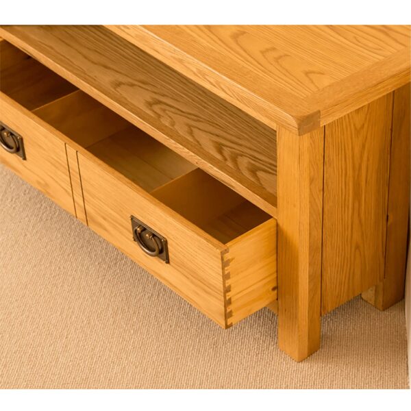 Ocazia Rustic Oak Corner TV Stand – Space-Saving Media Console for Living Room - Image 6