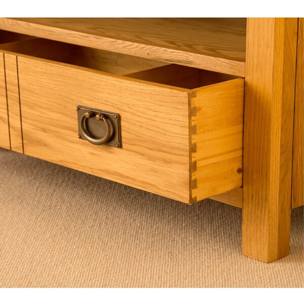 Ocazia Rustic Oak Corner TV Stand – Space-Saving Media Console for Living Room - Image 7