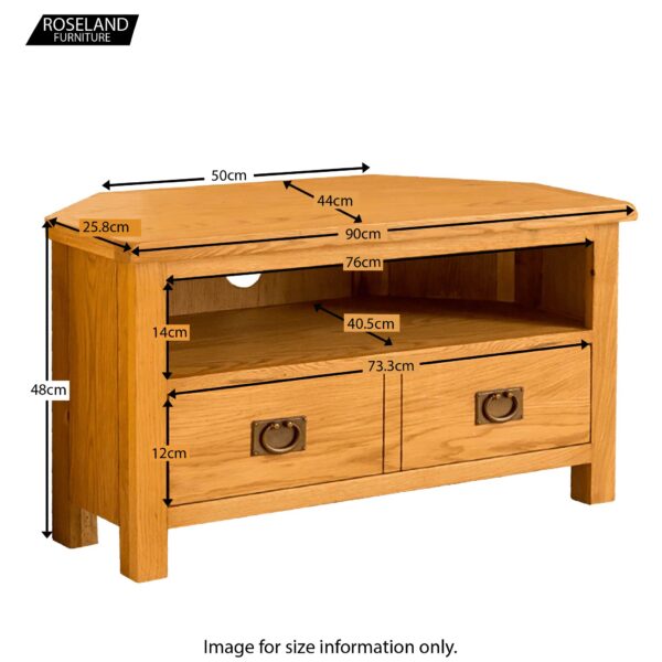Ocazia Rustic Oak Corner TV Stand – Space-Saving Media Console for Living Room - Image 9
