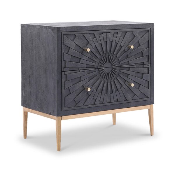 Ocazia Mandala Carved 2-Drawer Chest – Compact Storage with Artistic Design - Image 2