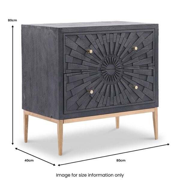Ocazia Mandala Carved 2-Drawer Chest – Compact Storage with Artistic Design - Image 6