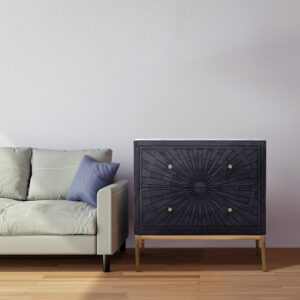 Ocazia Mandala Carved 2-Drawer Chest – Compact Storage with Artistic Design