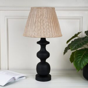Ocazia Pleated Linen Shade Table Lamp – Elegant Ambient Lighting for Living Room or Bedroom