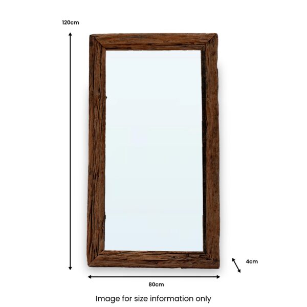 Ocazia Reclaimed Wood Wall Mirror – Rustic Framed Mirror for Living Room or Hallway - Image 4