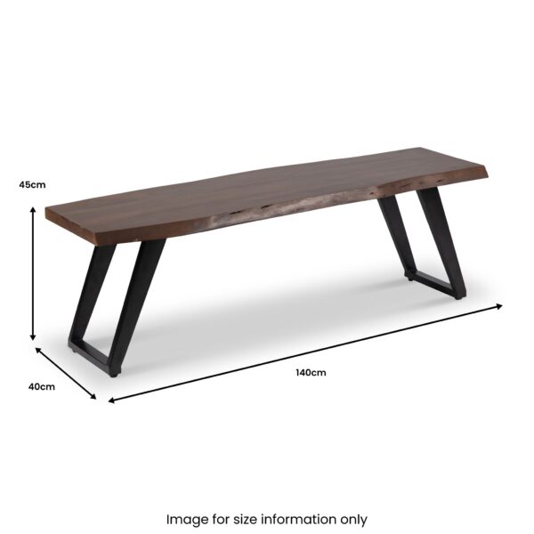 Ocazia Acacia Wood Dining Bench – Solid Wood Seating for Dining Room or Entryway - Image 6