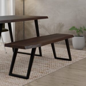Ocazia Acacia Wood Dining Bench – Solid Wood Seating for Dining Room or Entryway