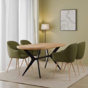 Ocazia 180cm Oval Mango Wood Dining Table – Handcrafted Solid Wood Centerpiece
