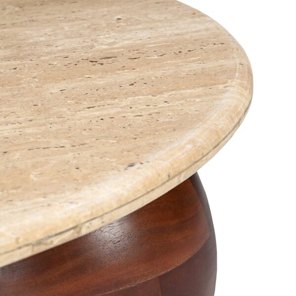 Ocazia Travertine-Style Round Coffee Table – Modern Stone-Look Centerpiece - Image 4