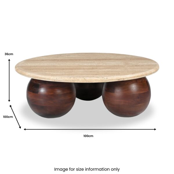 Ocazia Travertine-Style Round Coffee Table – Modern Stone-Look Centerpiece - Image 7